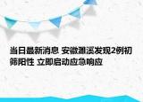 當(dāng)日最新消息 安徽濉溪發(fā)現(xiàn)2例初篩陽性 立即啟動(dòng)應(yīng)急響應(yīng)