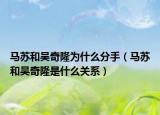 馬蘇和吳奇隆為什么分手（馬蘇和吳奇隆是什么關(guān)系）
