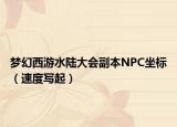 夢幻西游水陸大會副本NPC坐標(biāo)（速度寫起）