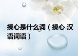 操心是什么詞（操心 漢語(yǔ)詞語(yǔ)）