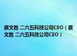 蔡文勝 二六五科技公司CEO（蔡文勝 二六五科技公司CEO）