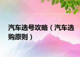 汽車選號攻略（汽車選購原則）