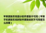 蘋果更新系統(tǒng)提示軟件更新不可用（蘋果手機(jī)更新系統(tǒng)時軟件更新此時不可用是怎么回事）