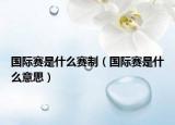 國(guó)際賽是什么賽制（國(guó)際賽是什么意思）