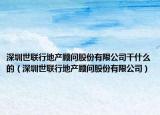 深圳世聯(lián)行地產(chǎn)顧問(wèn)股份有限公司干什么的（深圳世聯(lián)行地產(chǎn)顧問(wèn)股份有限公司）