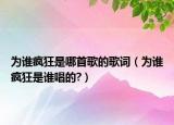 為誰(shuí)瘋狂是哪首歌的歌詞（為誰(shuí)瘋狂是誰(shuí)唱的?）