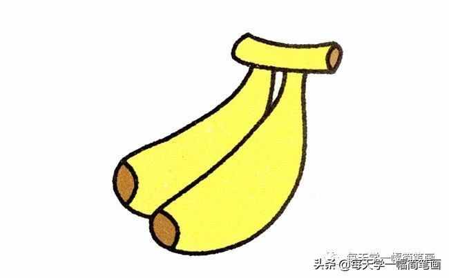 每天學(xué)一幅簡(jiǎn)筆畫--兩個(gè)香蕉簡(jiǎn)筆畫步驟圖片大全