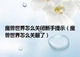 魔獸世界怎么關(guān)閉新手提示（魔獸世界怎么關(guān)服了）