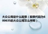 大眾公用是什么股票（股票代碼為600635的大眾公用怎么樣呢）