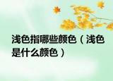 淺色指哪些顏色（淺色是什么顏色）