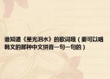 誰(shuí)知道《星光淚水》的歌詞哦（要可以唱韓文的那種中文拼音一句一句的）