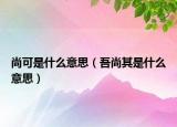 尚可是什么意思（吾尚其是什么意思）