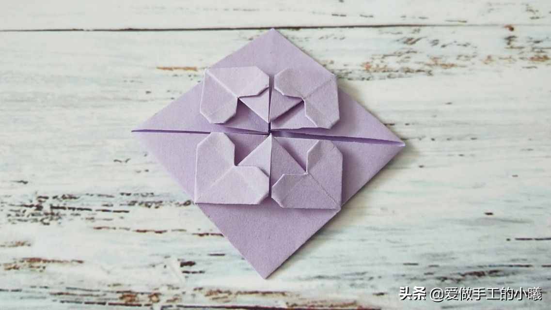 別致的愛(ài)心折紙教程，五顆愛(ài)心并存，簡(jiǎn)單又好看