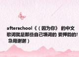 afterschool《（因為你》 的中文歌詞就是那些自己填詞的 要押韻的! 急用謝謝）