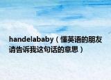 handelababy（懂英語的朋友請告訴我這句話的意思）