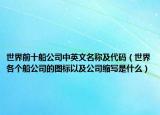 世界前十船公司中英文名稱及代碼（世界各個船公司的圖標(biāo)以及公司縮寫是什么）