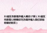 31省區(qū)市新境外輸入確診17例（31省區(qū)市新增12例確診均為境外輸入我們該如何做好防范）
