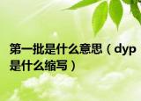 第一批是什么意思（dyp是什么縮寫）