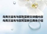 烏克蘭宣布與敘利亞斷交詳細內容 烏克蘭宣布與敘利亞斷交具體介紹
