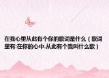 在我心里從此有個你的歌詞是什么（歌詞里有:在你的心中.從此有個我叫什么歌）