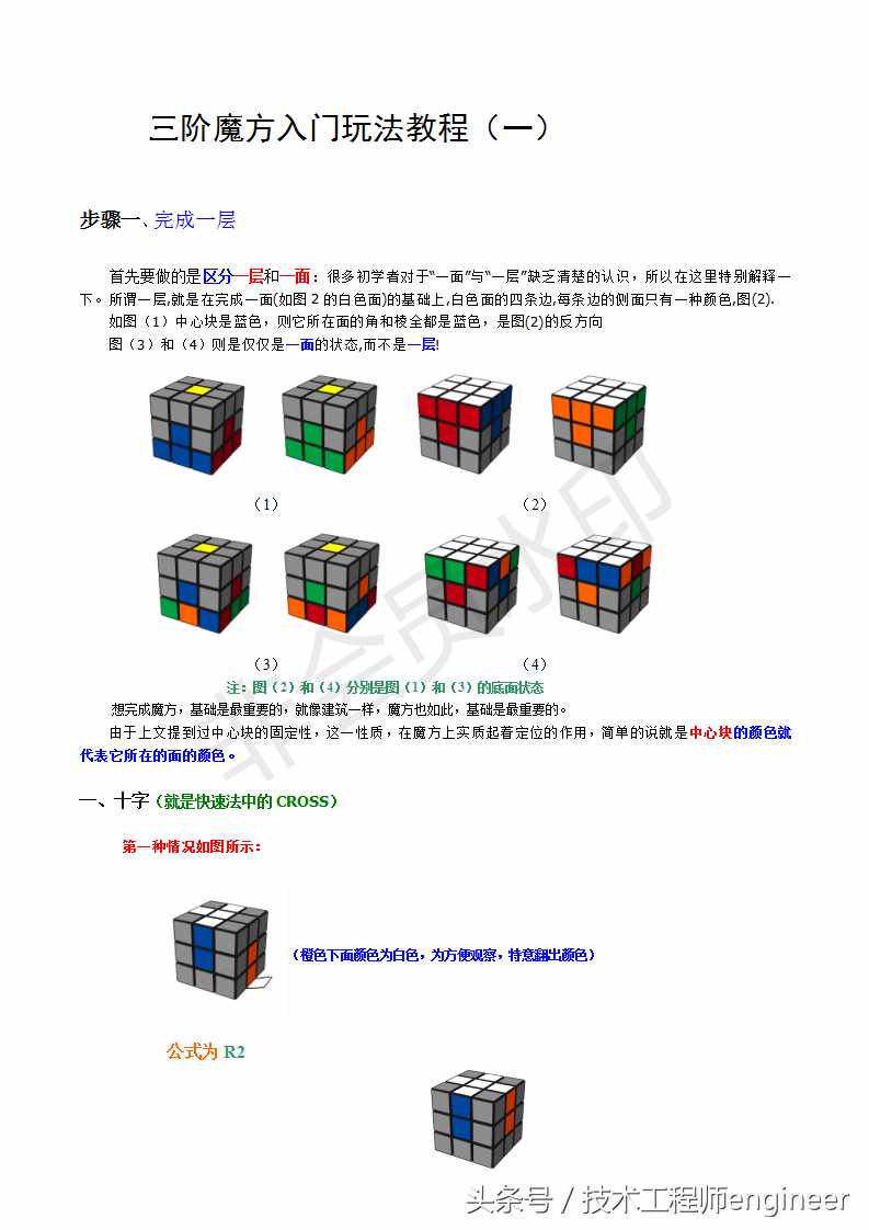 簡(jiǎn)單易學(xué)的還原魔方的常用口訣公式及圖解