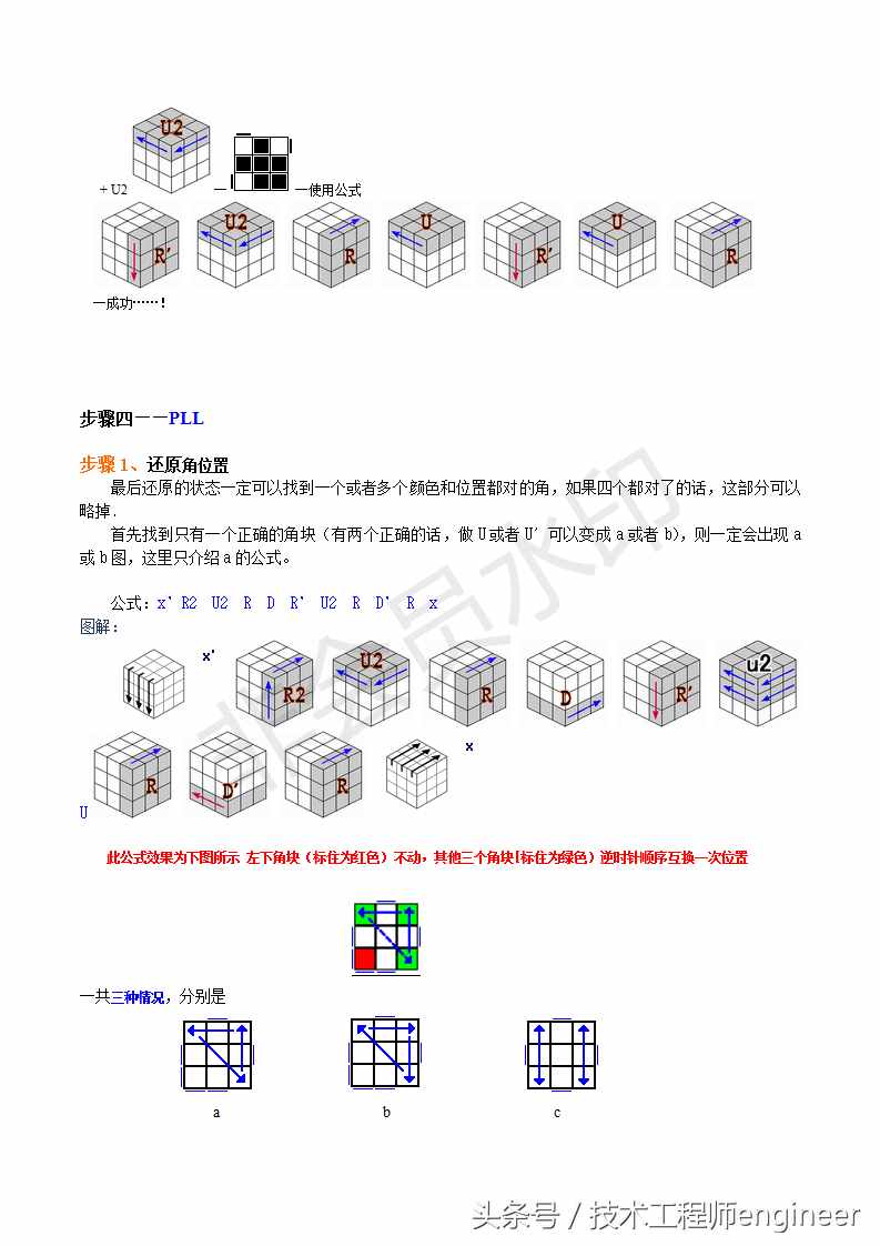 簡(jiǎn)單易學(xué)的還原魔方的常用口訣公式及圖解