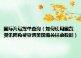 國際海運(yùn)提單查詢（如何使用國貿(mào)資訊網(wǎng)免費查詢美國海關(guān)提單數(shù)據(jù)）