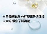 當(dāng)日最新消息 分紅型保險(xiǎn)退保損失大嗎 帶你了解清楚