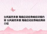 臺(tái)風(fēng)暹芭來(lái)襲 海南啟動(dòng)應(yīng)急響應(yīng)詳細(xì)內(nèi)容 臺(tái)風(fēng)暹芭來(lái)襲 海南啟動(dòng)應(yīng)急響應(yīng)具體介紹