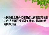 人民幣在全球外匯儲備占比再創(chuàng)新高詳細內(nèi)容 人民幣在全球外匯儲備占比再創(chuàng)新高具體介紹