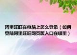 阿里旺旺在電腦上怎么登錄（如何登陸阿里旺旺網(wǎng)頁(yè)版入口在哪里）