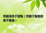 京劇演員于智魁（京劇于魁智的妻子是誰）