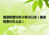 普通稻香村多少級可以進(jìn)（普通稻香村怎么去）