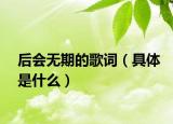 后會無期的歌詞（具體是什么）