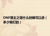 DNF領(lǐng)主之塔什么時(shí)候可以進(jìn)（多少級(jí)打的）