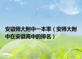 安徽師大附中一本率（安師大附中在安徽高中的排名）