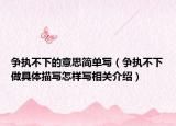 爭執(zhí)不下的意思簡單寫（爭執(zhí)不下做具體描寫怎樣寫相關(guān)介紹）