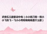 求音樂兒歌歌詞中有（小小剪刀剪一剪小小飛機飛一飛小小青蛙呱呱呱是什么歌）