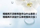 相看兩不厭唯有敬亭山什么意思（相看兩不厭是什么意思相關介紹）
