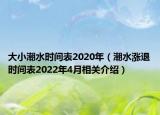大小潮水時(shí)間表2020年（潮水漲退時(shí)間表2022年4月相關(guān)介紹）