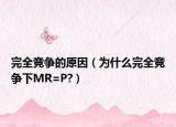 完全競爭的原因（為什么完全競爭下MR=P?）