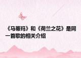 《馬蒂瑪》和《荷蘭之花》是同一首歌的相關介紹