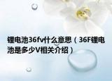 鋰電池36fv什么意思（36F鋰電池是多少V相關(guān)介紹）