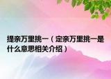 提親萬里挑一（定親萬里挑一是什么意思相關介紹）