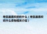 老鼠最喜歡的吃什么（老鼠最喜歡吃什么食物相關介紹）