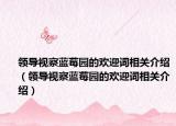 領(lǐng)導(dǎo)視察藍莓園的歡迎詞相關(guān)介紹（領(lǐng)導(dǎo)視察藍莓園的歡迎詞相關(guān)介紹）