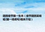 團(tuán)圓佳節(jié)猜一生肖（佳節(jié)團(tuán)圓笑哈哈(猜一詩(shī)詞句)相關(guān)介紹）