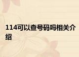 114可以查號(hào)碼嗎相關(guān)介紹