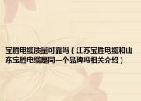 寶勝電纜質(zhì)量可靠嗎（江蘇寶勝電纜和山東寶勝電纜是同一個品牌嗎相關(guān)介紹）
