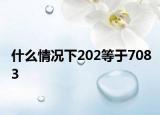 什么情況下202等于7083
